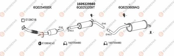 EUROREPAR EXH102817 - Impianto gas scarico autozon.pro