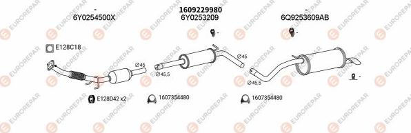 EUROREPAR EXH102822 - Impianto gas scarico autozon.pro