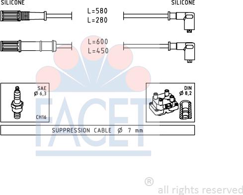 FACET 49.451 - Kit cavi accensione autozon.pro