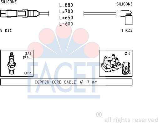 FACET 49.595 - Kit cavi accensione autozon.pro