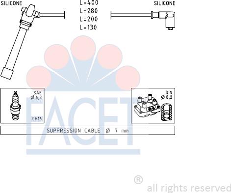 FACET 49.504 - Kit cavi accensione autozon.pro