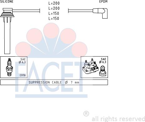 FACET 49.507 - Kit cavi accensione autozon.pro