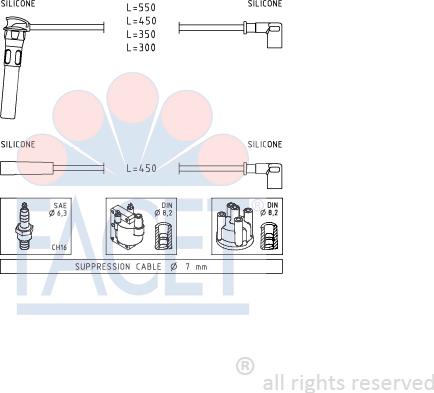 FACET 49.888 - Kit cavi accensione autozon.pro