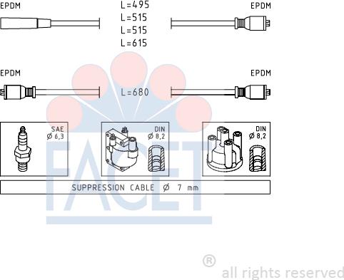 FACET 4.8511 - Kit cavi accensione autozon.pro