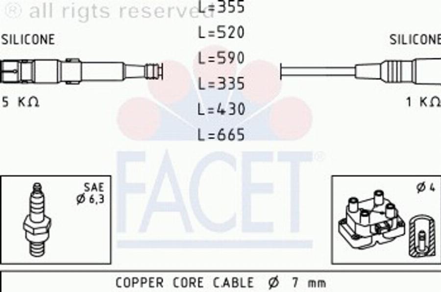 FACET 4.8769 - Kit cavi accensione autozon.pro