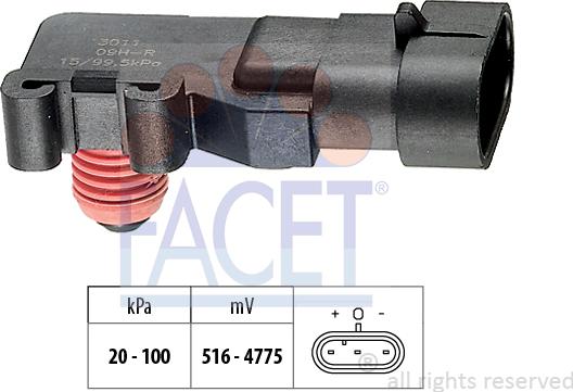 FACET 10.3011 - Sensore pressione aria, Aggiustaggio altimetrico autozon.pro