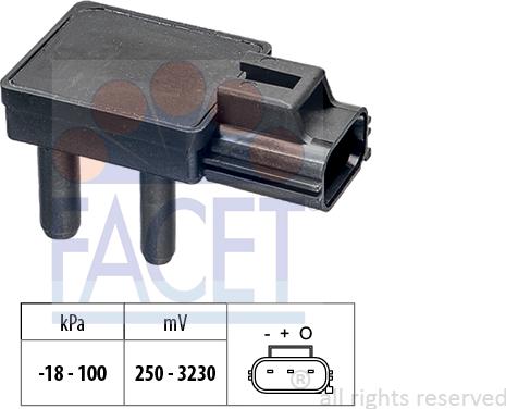 FACET 10.3332 - Sensore, Pressione gas scarico autozon.pro