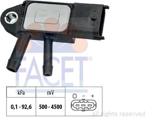 FACET 103.292 - Sensore, Pressione gas scarico autozon.pro