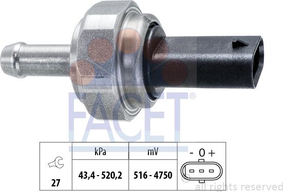 FACET 250.002 - Sensore, Pressione gas scarico autozon.pro