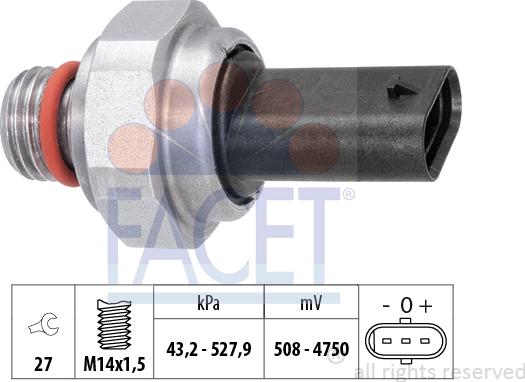 FACET 250.007 - Sensore, Pressione gas scarico autozon.pro