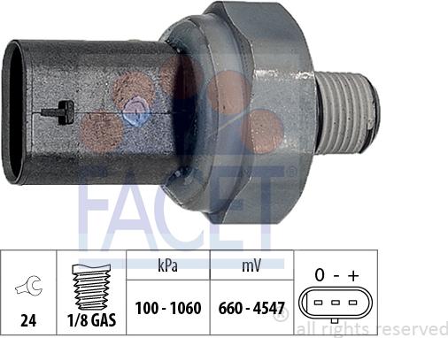 FACET 25.0016 - Sensore, Pressione olio autozon.pro