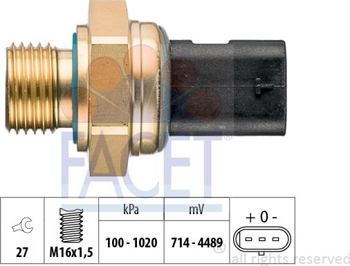 FACET 25.0017 - Sensore, Pressione olio autozon.pro