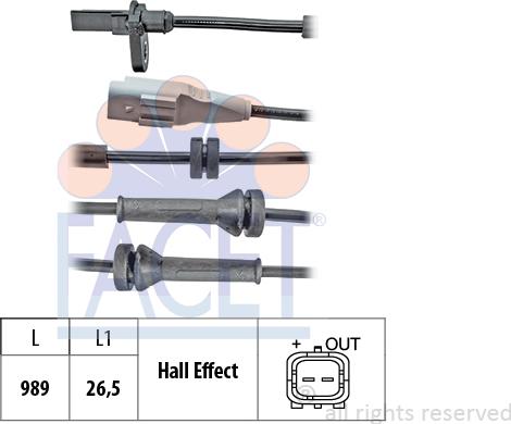 FACET 210.096 - Sensore, N° giri ruota autozon.pro