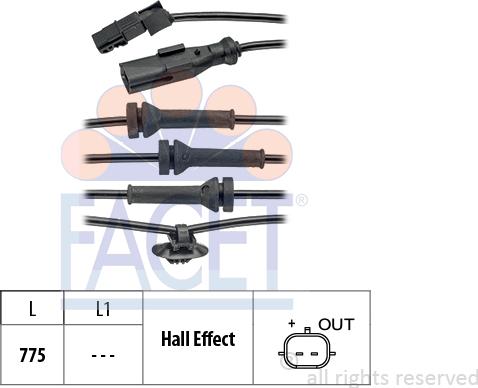 FACET 210.055 - Sensore, N° giri ruota autozon.pro