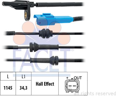 FACET 210.062 - Sensore, N° giri ruota autozon.pro