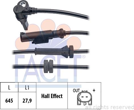 FACET 210.086 - Sensore, N° giri ruota autozon.pro