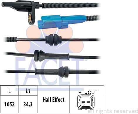 FACET 210.025 - Sensore, N° giri ruota autozon.pro