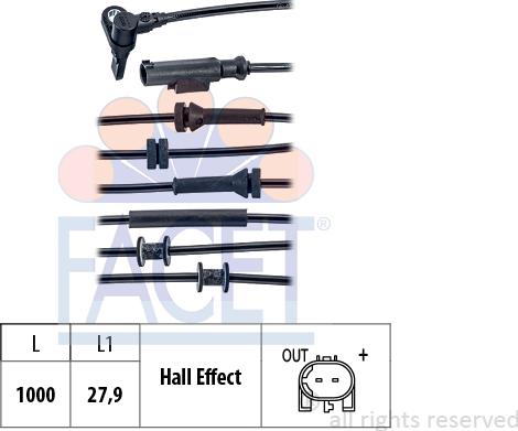 FACET 210.020 - Sensore, N° giri ruota autozon.pro