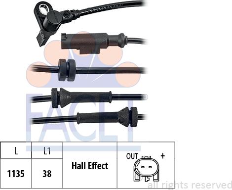 FACET 210.199 - Sensore, N° giri ruota autozon.pro