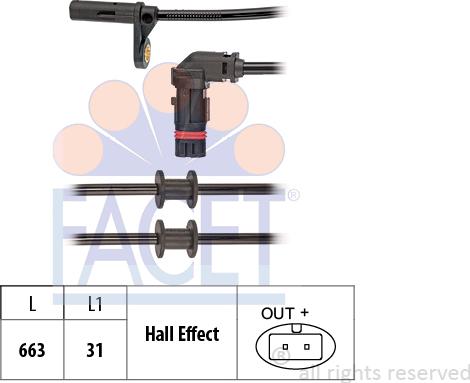 FACET 210.190 - Sensore, N° giri ruota autozon.pro