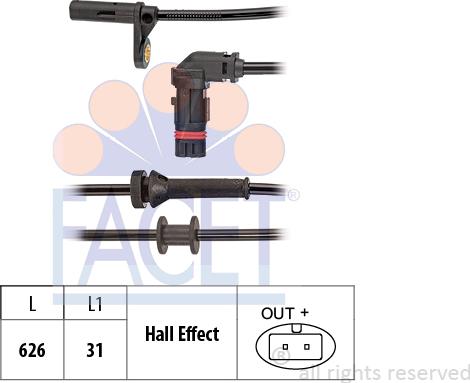FACET 210.191 - Sensore, N° giri ruota autozon.pro