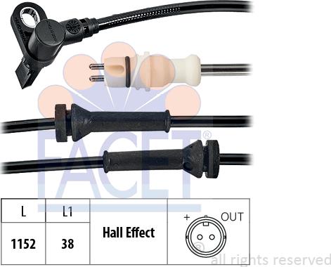 FACET 210.198 - Sensore, N° giri ruota autozon.pro