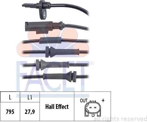 FACET 210.142 - Sensore, N° giri ruota autozon.pro