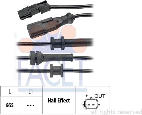 FACET 210.154 - Sensore, N° giri ruota autozon.pro