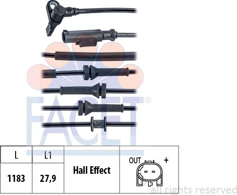 FACET 210.166 - Sensore, N° giri ruota autozon.pro