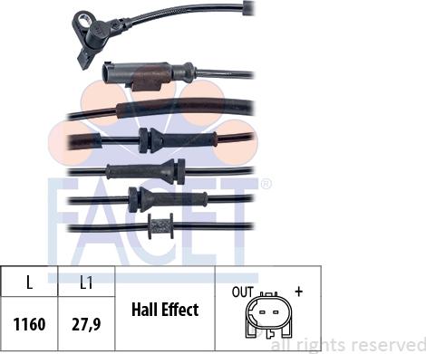 FACET 210.161 - Sensore, N° giri ruota autozon.pro