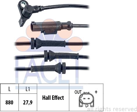 FACET 210.163 - Sensore, N° giri ruota autozon.pro