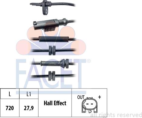 FACET 210.139 - Sensore, N° giri ruota autozon.pro