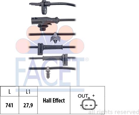 FACET 210.124 - Sensore, N° giri ruota autozon.pro