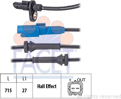 FACET 210.171 - Sensore, N° giri ruota autozon.pro