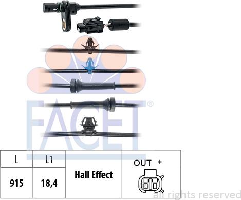 FACET 21.0244 - Sensore, N° giri ruota autozon.pro
