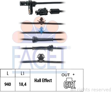 FACET 210.245 - Sensore, N° giri ruota autozon.pro