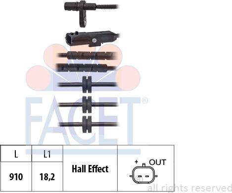 FACET 210.254 - Sensore, N° giri ruota autozon.pro