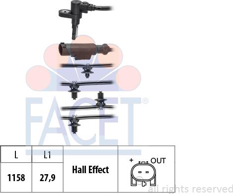 FACET 210.255 - Sensore, N° giri ruota autozon.pro