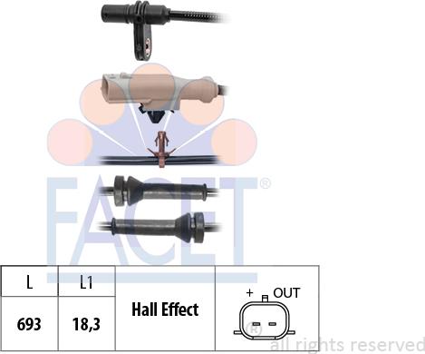 FACET 210.250 - Sensore, N° giri ruota autozon.pro