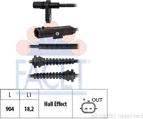 FACET 210.258 - Sensore, N° giri ruota autozon.pro