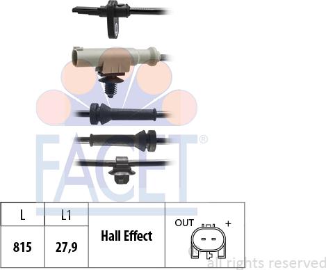 FACET 210.257 - Sensore, N° giri ruota autozon.pro