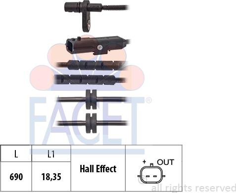 FACET 210.266 - Sensore, N° giri ruota autozon.pro