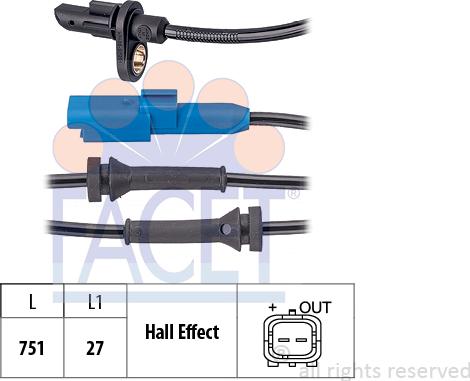 FACET 210.205 - Sensore, N° giri ruota autozon.pro