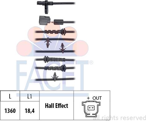 FACET 210.238 - Sensore, N° giri ruota autozon.pro