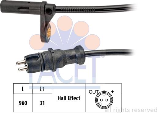 FACET 210.225 - Sensore, N° giri ruota autozon.pro