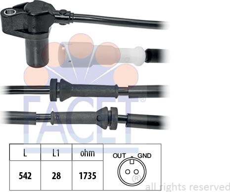 FACET 212.078 - Sensore, N° giri ruota autozon.pro