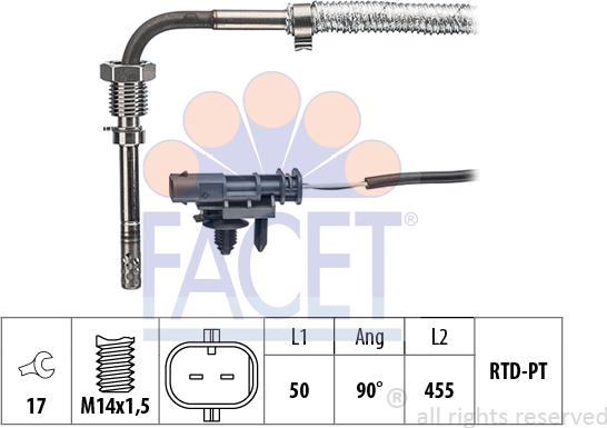 FACET 22.0090 - Sensore, Temperatura gas scarico autozon.pro