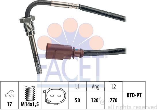 FACET 22.0048 - Sensore, Temperatura gas scarico autozon.pro