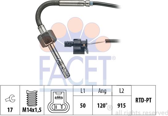 FACET 22.0054 - Sensore, Temperatura gas scarico autozon.pro