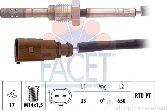 FACET 22.0065 - Sensore, Temperatura gas scarico autozon.pro